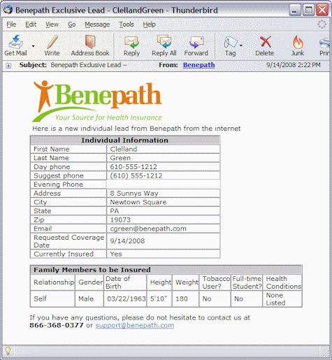 exclusive health insurance lead