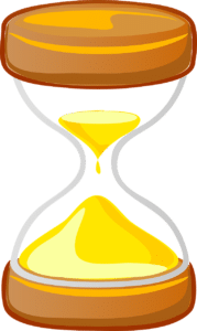 illustration of an hourglass with time running out