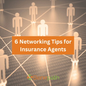 6 Networking Tips for Insurance Agents text overlaying image of a network of people
