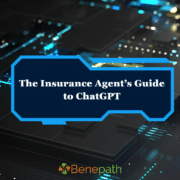 The Insurance Agent’s Guide to ChatGPT text overlaying an image of a motherboard